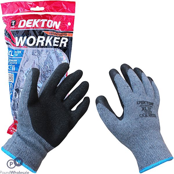 Dekton Worker Latex Coated Working Gloves 10/xl