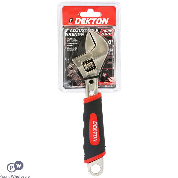 DEKTON SURE GRIP ADJUSTABLE WRENCH 8"