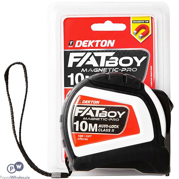 DEKTON FATBOY MAGNETIC-PRO AUTO-LOCK TAPE MEASURE 10M