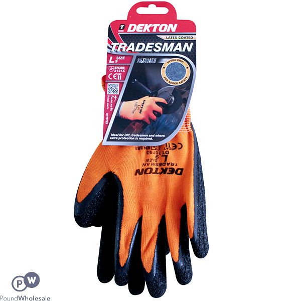 Dekton Tradesman Latex-coated Working Gloves Large