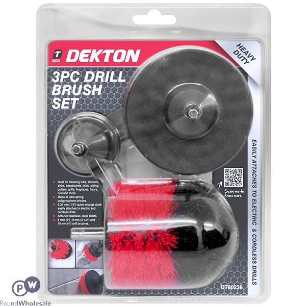 DEKTON HEAVY DUTY DRILL BRUSH SET 3PC