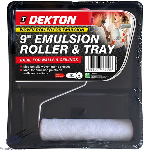 Dekton Emulsion Paint Roller & Tray 9" Set