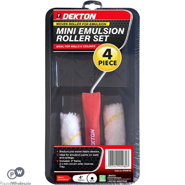 Dekton Mini Emulsion Paint Roller Set 4pc