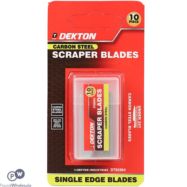 Dekton Carbon Steel Single Edge Scraper Blades 10 Pack