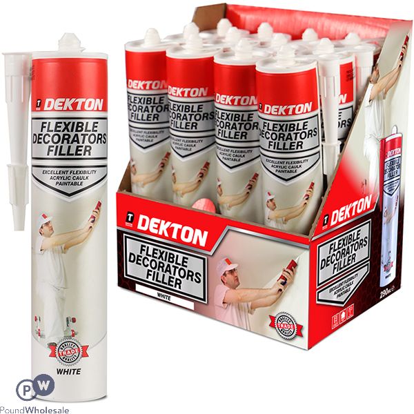 Dekton White Flexible Acrylic Caulk Decorators Filler 290ml Cdu