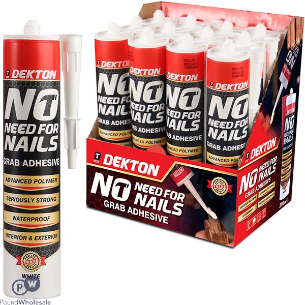 Dekton No Need For Nails Advanced Polymer White Grab Adhesive 290ml Cdu