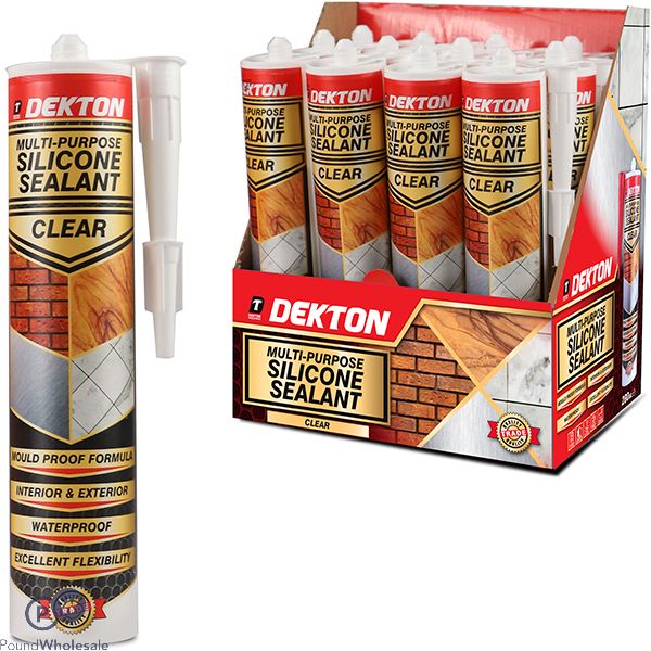 Dekton Clear Multi-purpose Silicone Sealant 290ml Cdu