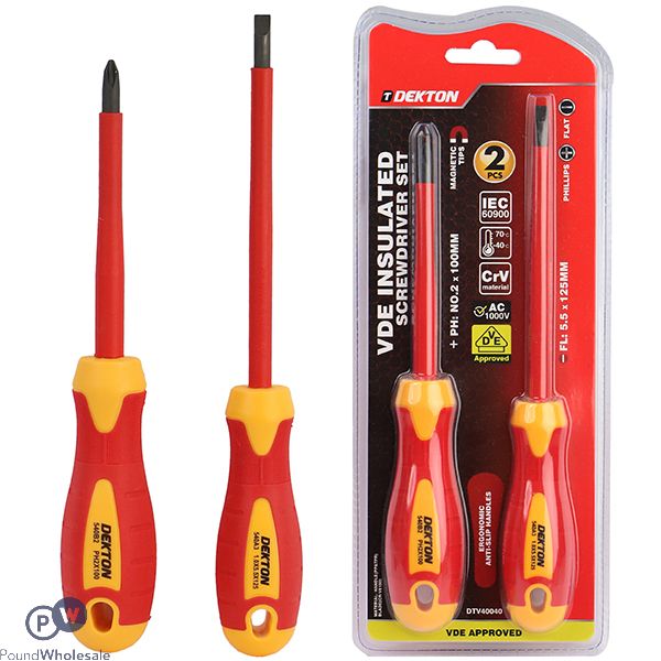 Dekton Vde Insulated Cr-v Screwdriver Set 2pc