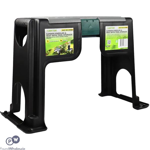Dekton 2-in-1 Garden Kneeler & Seat With Tool Storage 44cm 18cm X 37cm