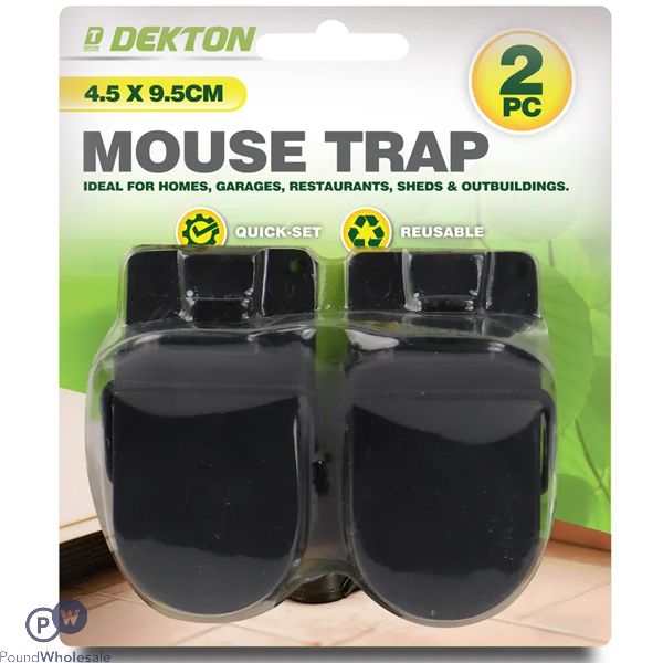 Dekton Reusable Mouse Trap 4.5cm X 9.5cm 2 Pack