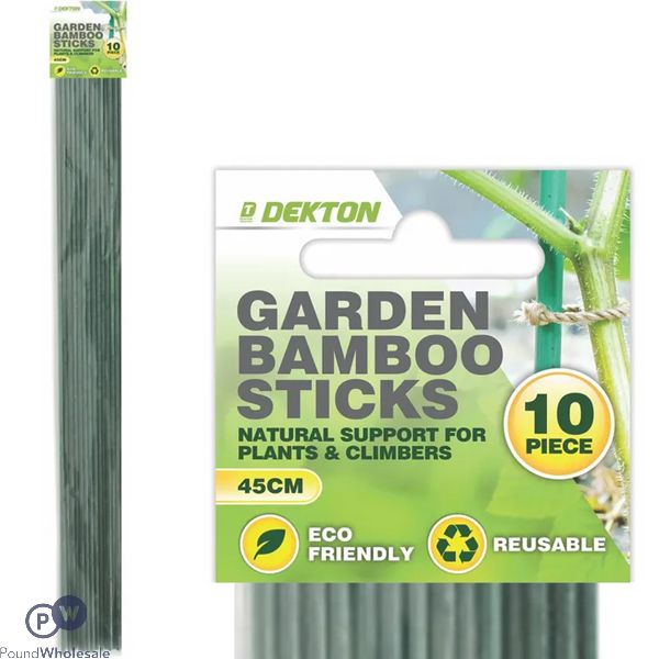 Dekton Green Garden Bamboo Sticks 45cm 10 Pack