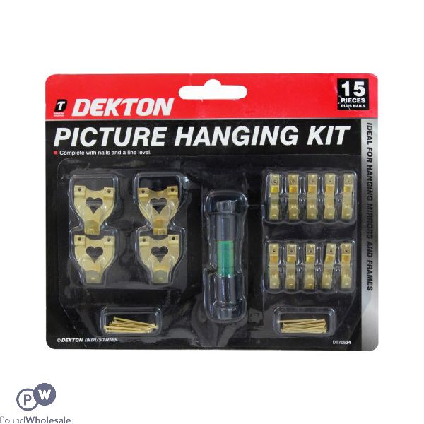 DEKTON 15PC PICTURE HANGING SET