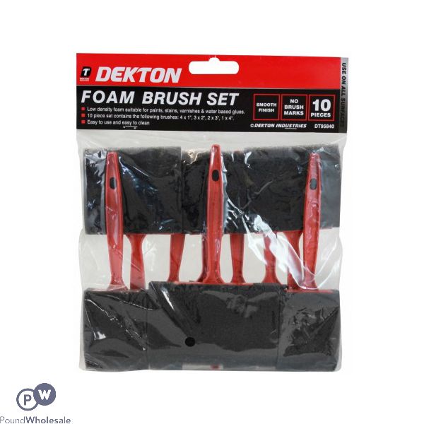 DEKTON FOAM BRUSH SET 10 PACK