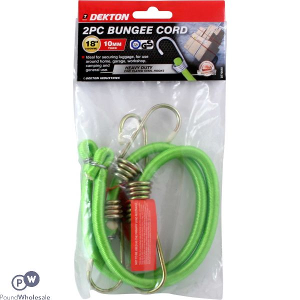 Dekton 2pc 18" X 10mm Heavy Duty Bungee Cord