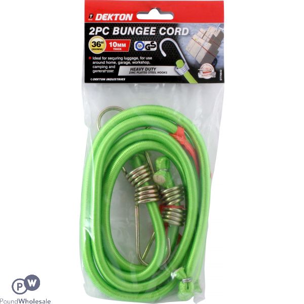 Dekton 2pc 36" X 10mm Heavy Duty Bungee Cord