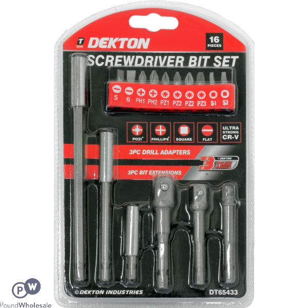 Dekton 16pc Screwdriver Bit Set