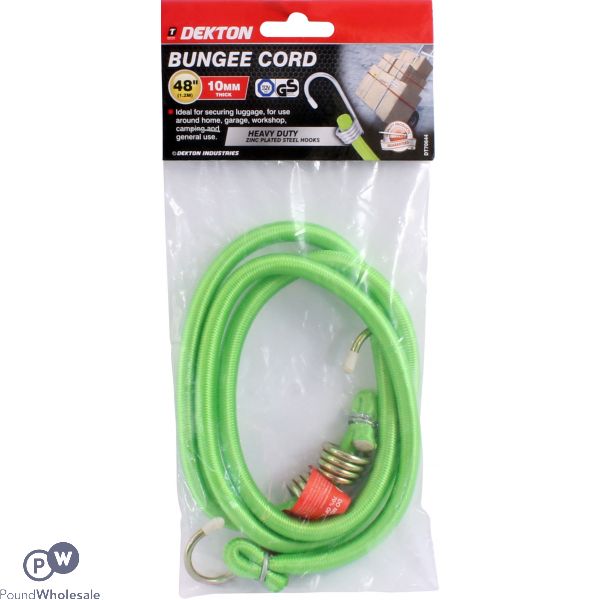 Dekton 48" X 10mm Heavy Duty Zinc Plated Steel Hook Bungee Cord 