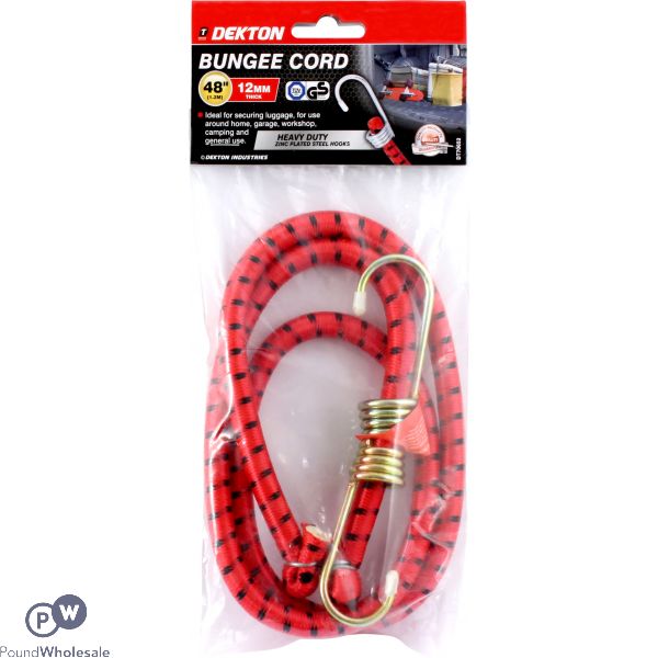 Dekton 48" X 12mm Heavy Duty Zinc Plated Steel Hook Bungee Cord 