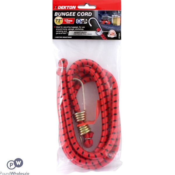 Dekton 72" X 12mm Heavy Duty Zinc Plated Steel Hook Bungee Cord