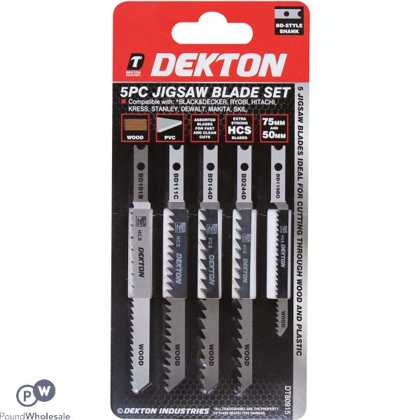 Dekton Jigsaw Blade Set 5pc