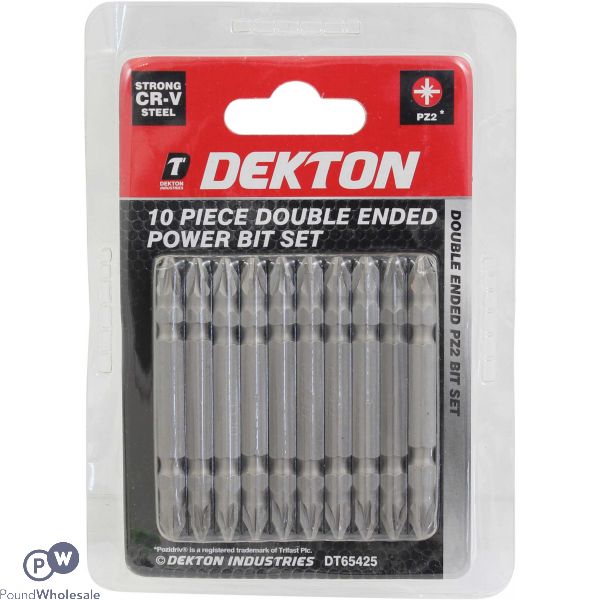 DEKTON 10 PIECE DOUBLE ENDED POWER BIT SET PZ2*