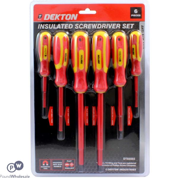 DEKTON 6PC INSULATED SCREWDRIVER SET