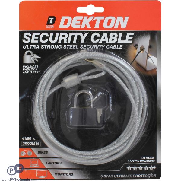 Dekton Security Cable And Lock