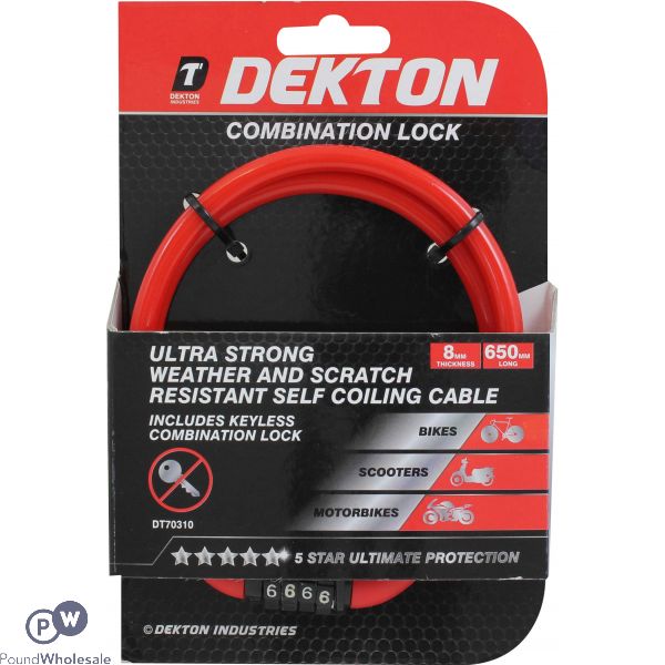 DEKTON COMBINATION BIKE LOCK 8MM X 650MM