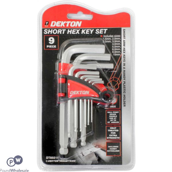 Dekton 9 Piece Ball End Short Hex Key