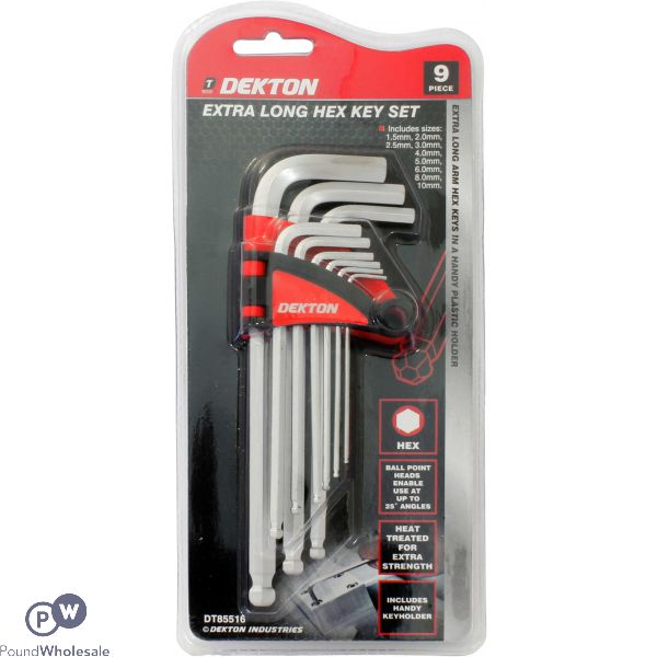 Dekton 9 Piece Long Arm Ball End Hex Key