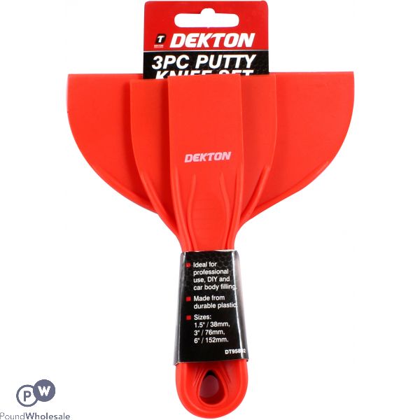 Dekton Plastic Putty Knife Set 3pc