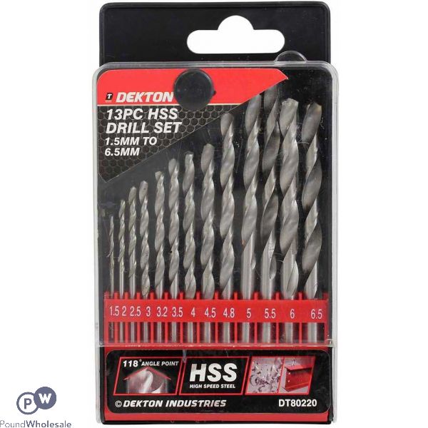 Dekton Hss Drill Bit Set 1.5mm-6.5mm 13pc