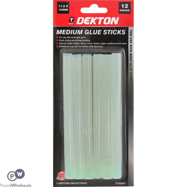 Dekton 11.2cm X 15cm Medium Glue Sticks 12 Pack