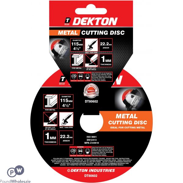 Dekton 115mm Metal Cutting Disc Ultra Thin Flat