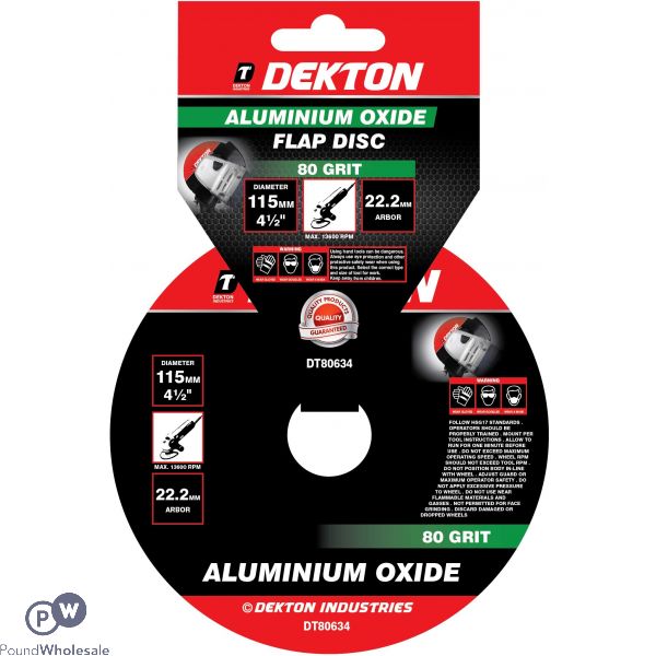 Dekton 115mm Aluminium Oxide 80 Grit Flap Disc
