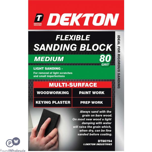 DEKTON FLEXIBLE SANDING BLOCK 80 GRIT