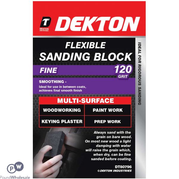 DEKTON FLEXIBLE SANDING BLOCK 120 GRIT