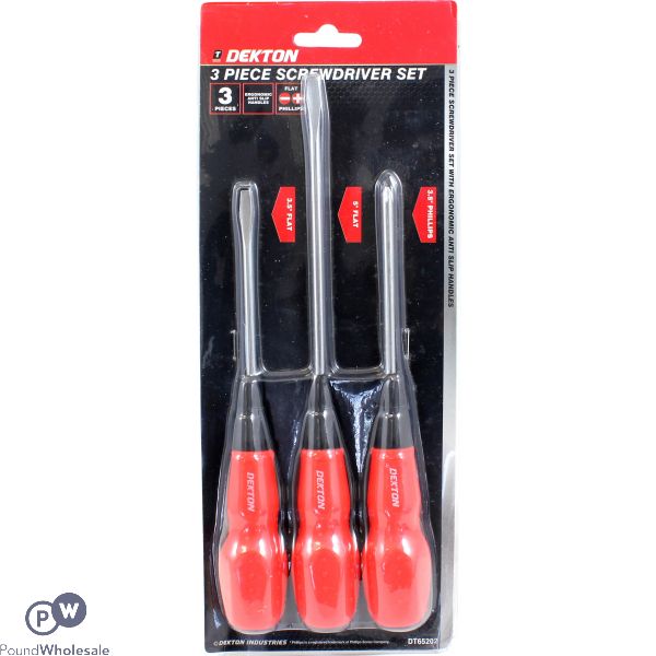 DEKTON FLAT & PHILLIPS SCREWDRIVER SET 3PC