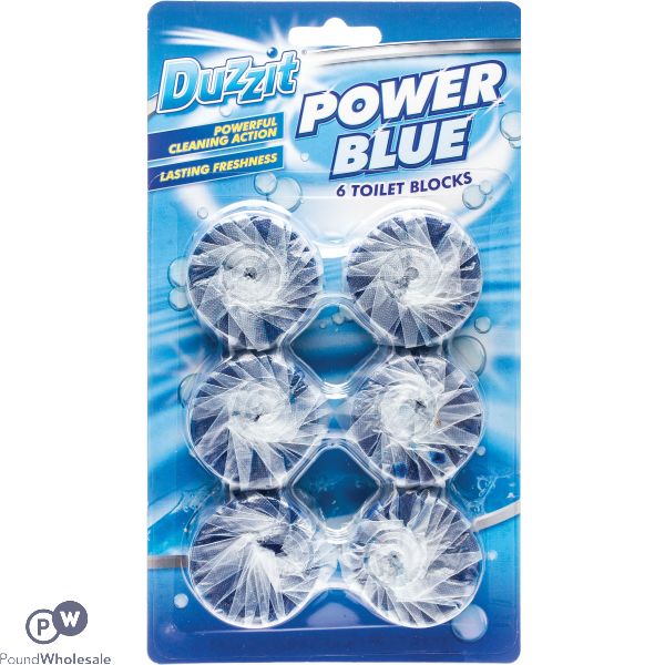 DUZZIT POWER BLUE TOILET BLOCKS 6 PACK