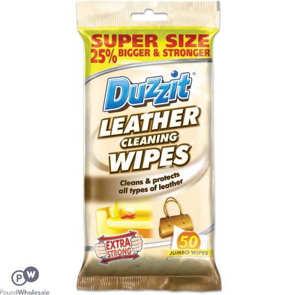 DUZZIT LEATHER CLEANING WIPES 50 PACK