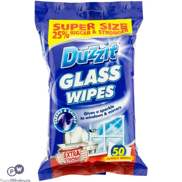 DUZZIT GLASS WIPES 50 PACK