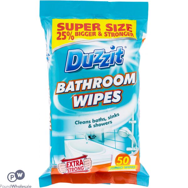 DUZZIT BATHROOM CLEANING WIPES 50 PACK