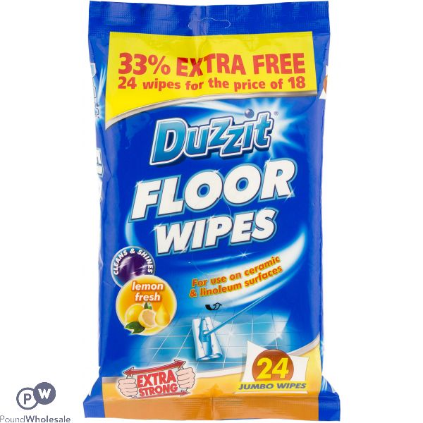 Duzzit Lemon Fresh Floor Wipes 24 Pack