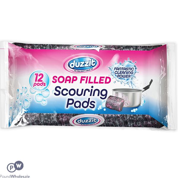 DUZZIT SOAP-FILLED SCOURERS 12 PACK