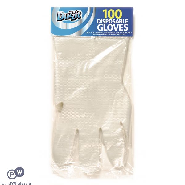 DUZZIT DISPOSABLE GLOVES 100 PACK