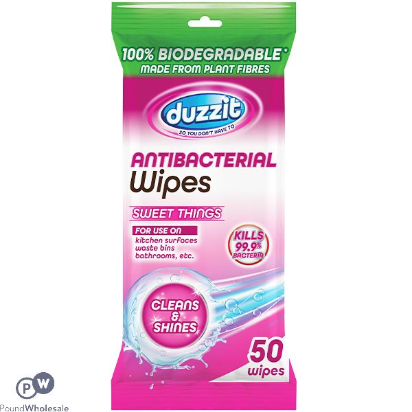 Duzzit Sweet Things Biodegradable Anti-bacterial Wipes 50 Pack