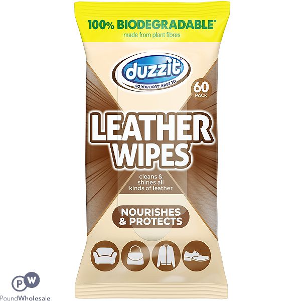 Duzzit Biodegradable Leather Wipes 60 Pack