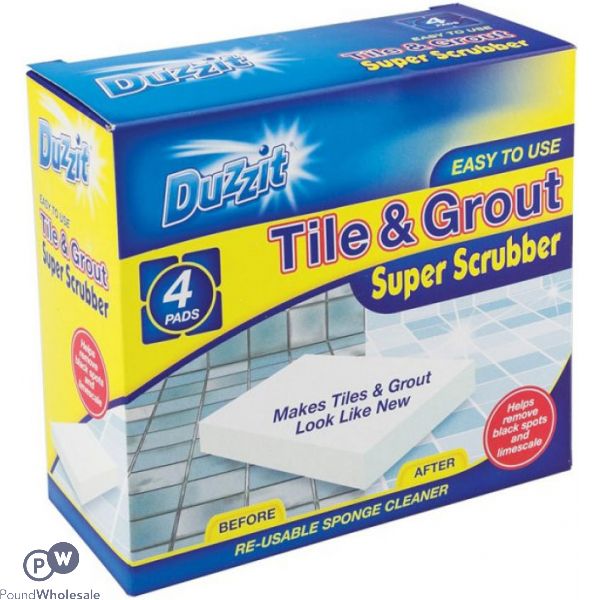 DUZZIT TILE & GROUT SCRUBBER 4 PACK