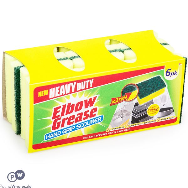 ELBOW GREASE HEAVY DUTY HAND GRIP SCOURER 6 PACK