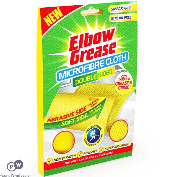 ELBOW GREASE DOUBLE-SIDED ANTI-BACTERIAL MICROFIBRE CLOTH CDU